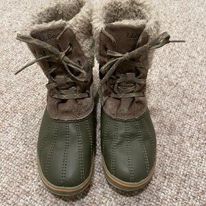 L.L. Bean Olive and Chocolate Winter Boots